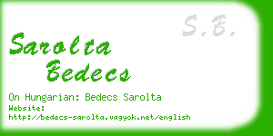 sarolta bedecs business card